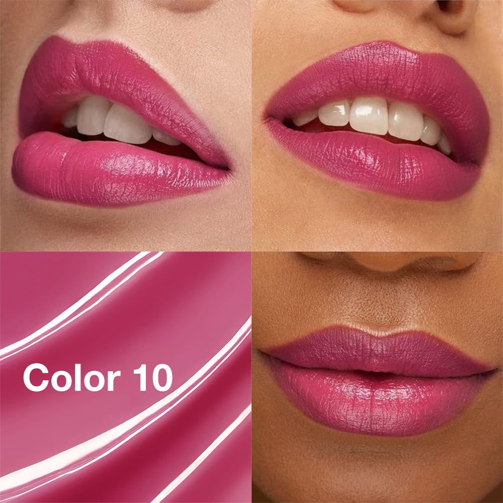 1Pcs Tinted Lip Balm Moisturizing Lipstick – Waterproof Hydrating Matte Lip Balm for Women, Creamy Natural Color Stain for Dry Lips,Soft Matte Finish with Subtle Scent (#10 Rose Pink)