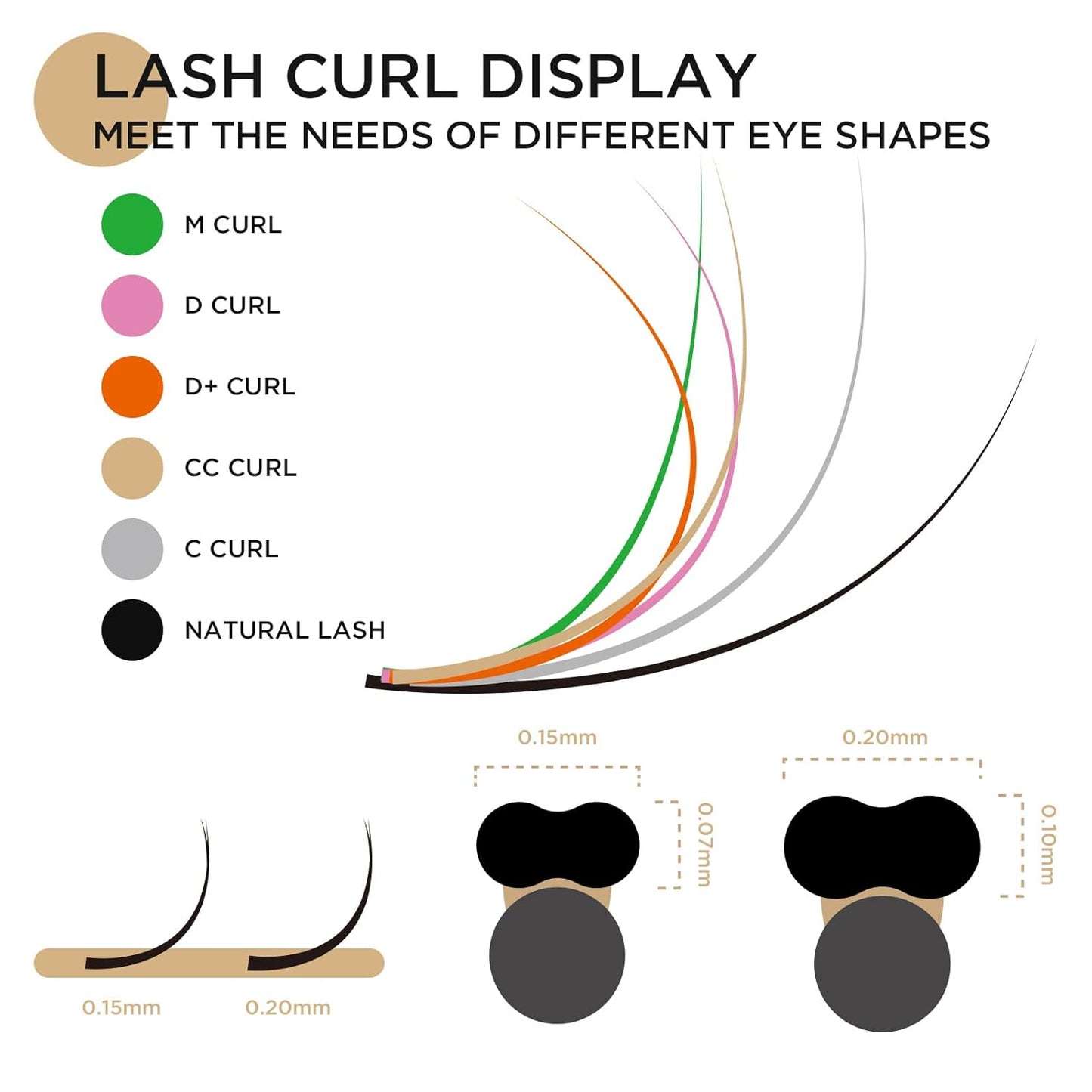 LASHVIEW Eyelash Extensions,Ellipse Flat Eyelash Extensions 0.20mm C Curl 8-15mm Mixed Tray,Mink Black,Individual Lashes,Super Matte Extremely Soft Professional Salon Use