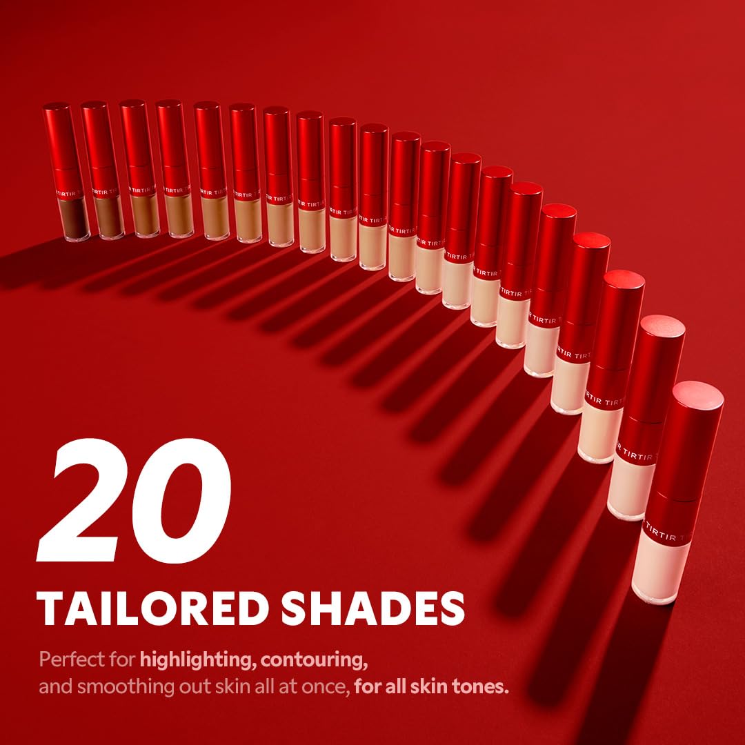 TIRTIR Glide&Hide Blurring Concealer - Creamy texture, Conceals dark circles and wrinkles, Dual formula (liquid tip & balm stick), Long-lasting wear, Korean Makeup, #7.3N, 0.28 Oz