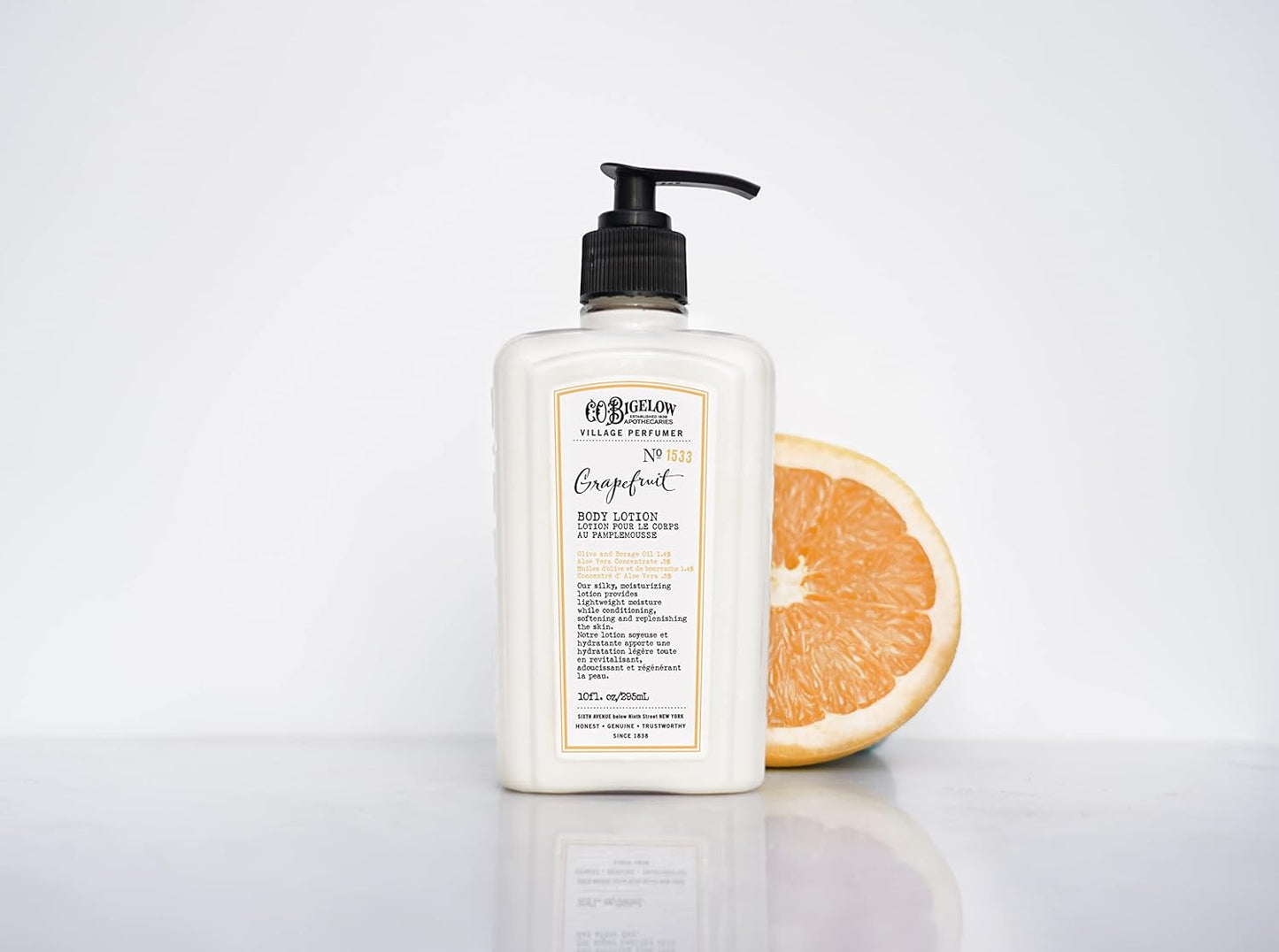 C.O. Bigelow Grapefruit Body Lotion, Village Perfumer Moisturizing Body Lotion with Aloe Vera, Borage Oil & Olive Oil, 10 Fl Oz