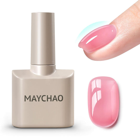 MAYCHAO Pink Builder Gel for Nails, 15ml Nail Strengthener in a Bottle, Nail Extension Hard Gel, Soak Off Long Lasting UV Light Cure