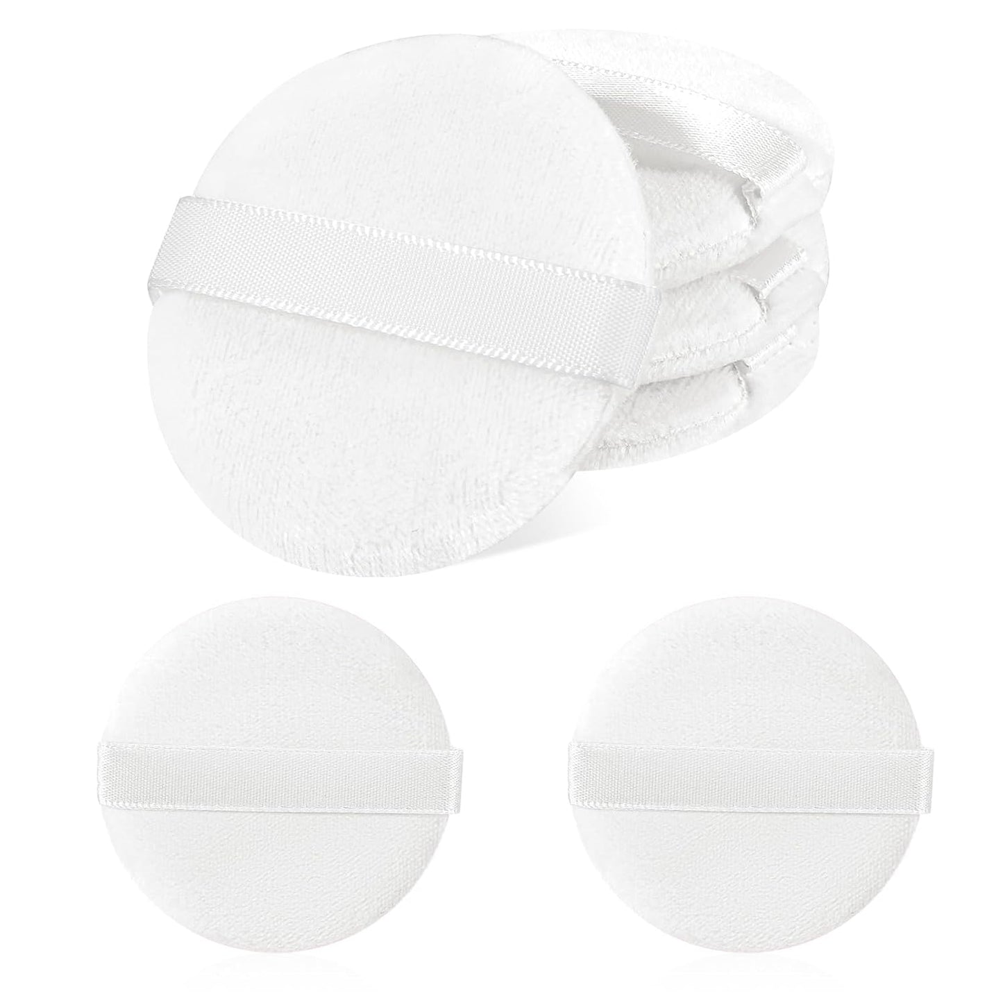 6 PCS Setting Powder Puff, 2 Inch Small Round Makeup Powder Puff Pads with Ribbon Soft Velour Eye Shadow Puff Cosmetic Foundation Blender Sponge Beauty Makeup Tools for Loose Powder & Liquid Cosmetic
