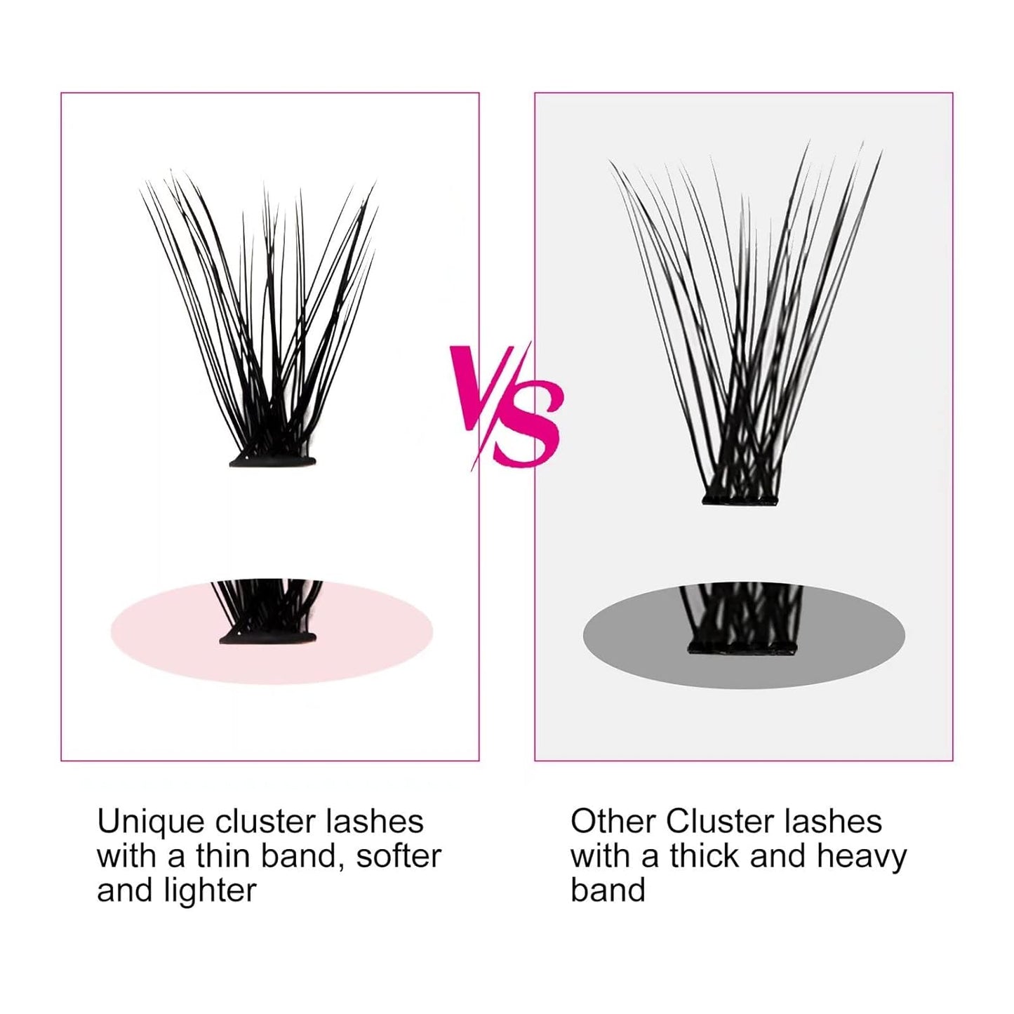 Lash Clusters Individual Lashes Cluster Mixed Tray D Curl Lash Clusters DIY Eyelash Extensions Individual Cluster Lashes Self-application at Home (40P-0.07D,8-16mm)