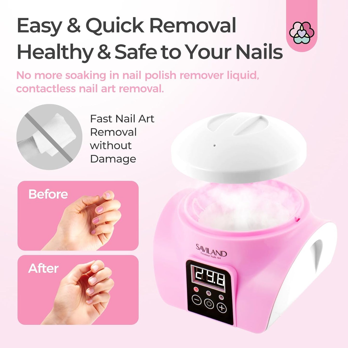 SAVILAND Nail Polish Remover Machine: Nail Soaking Bowl Fast Steam Gel Nail Polish Remover Machine Portable Nail Steamer Steam Off Gel Polish Remover Remover Home Salon