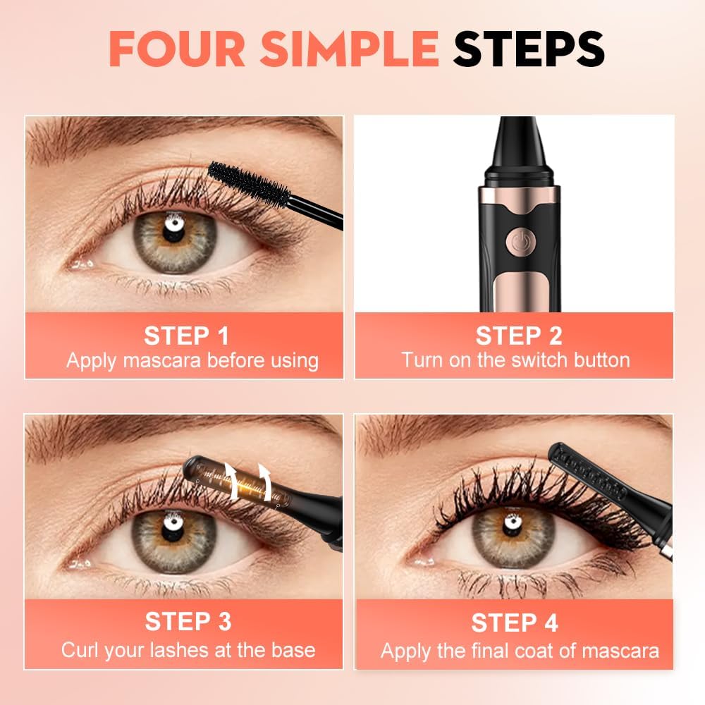 Heated Eyelash Curler, 2025 New Electric Eyelash Curler, Portable USB Type-C Makeup Tools for Travel,Women (Black*2)