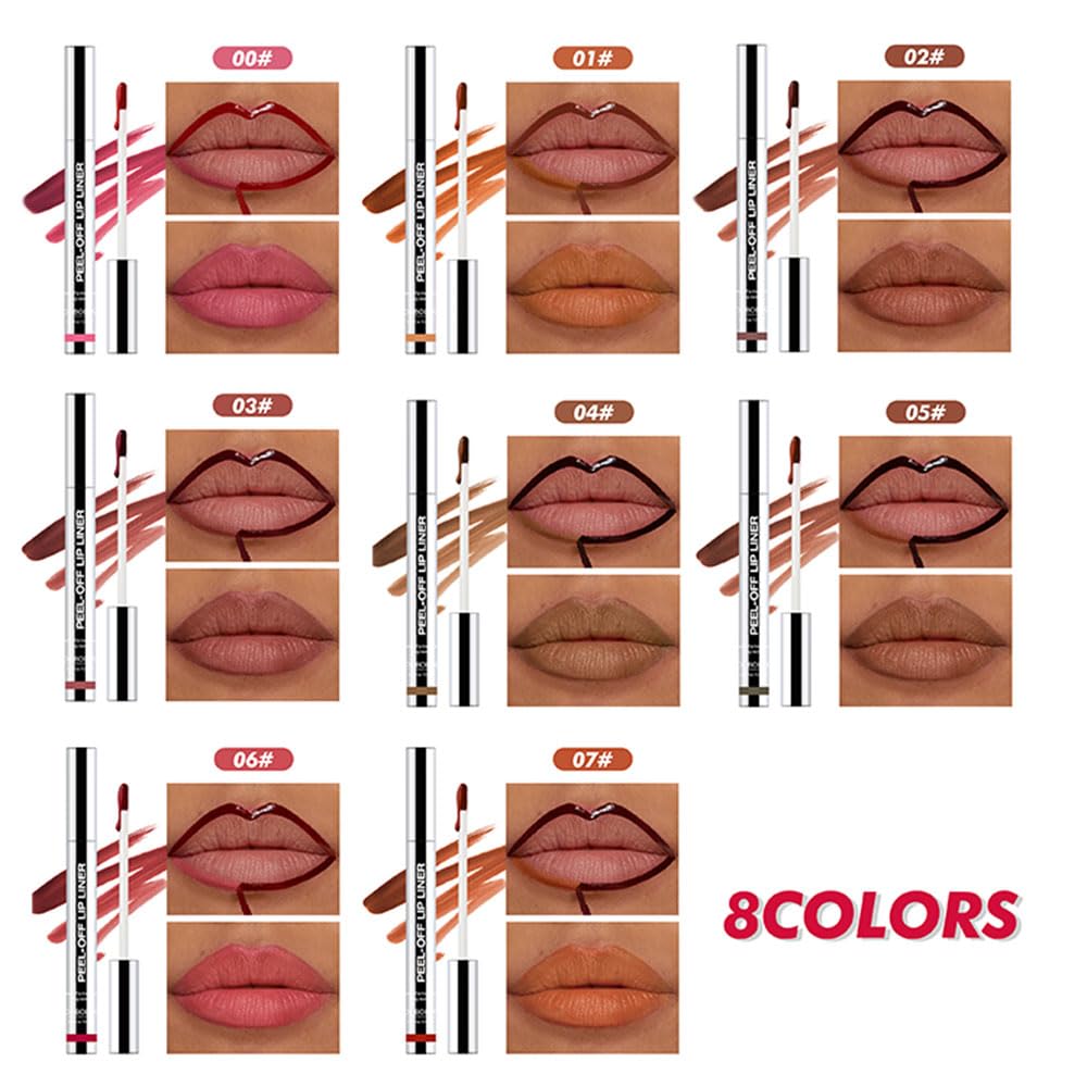 Matte Lip Stain Peel Off Lip Liner, Orange Red Peel Off Lip Stain Tattoo,Long Lasting & Waterproof Peel Off Lip Gloss Lip Liner,Transfer-Proof All Skin Types.0.12 fl oz #07