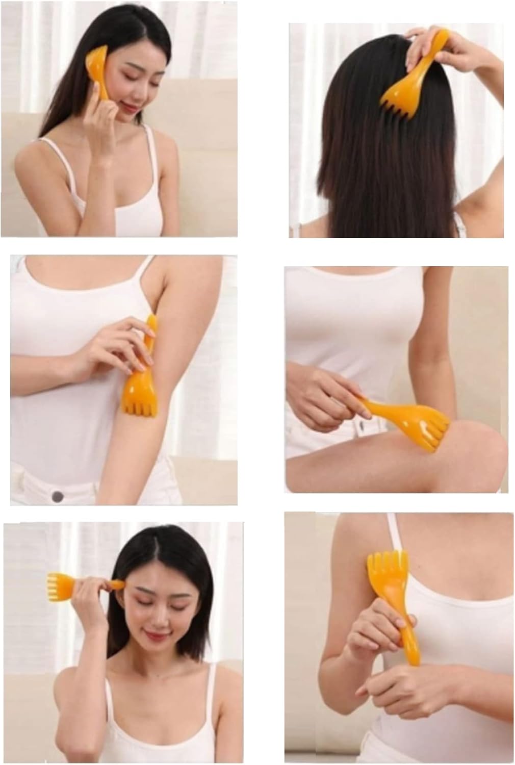 Scalp Massage Tools, 2-Pieces Head Scratcher Massager Whisk, Gift for Mother, Sister,Kids and Lover, Portable Resin SPA Tools with a Black Zippered Bag