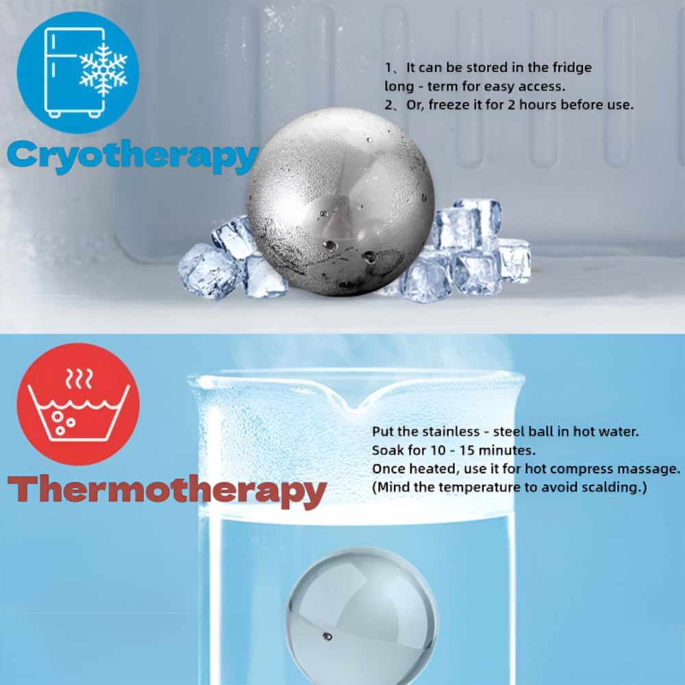 Ice Globes for Face & Eyes, Unbreakable Stainless Steel Cryo Massagers for Skincare Routines, Multifunctional Cold Roller Cooling Globes for Puffiness, Sagging Skin, Fine Lines, and Facial Relaxation