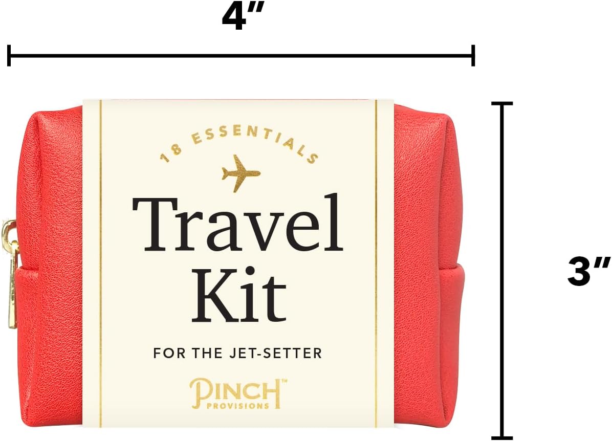 Pinch Provisions Travel Kit, includes 18 Must-Have Emergency Essential Items for Travelling, Ideal Road Trip or Airport Gift for Friends, Family & Peers, Portable Pouch