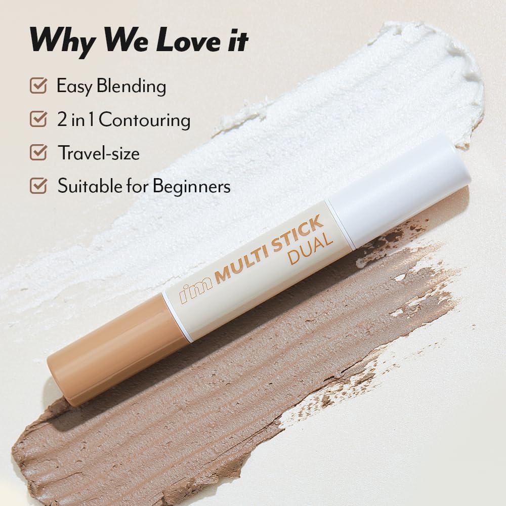 I'M MEME I'm Multi Stick Dual | Two Shade Shading and Highlighting Matte Finish | Suitable for Beginners Portable Size | 002 Cool Contouring