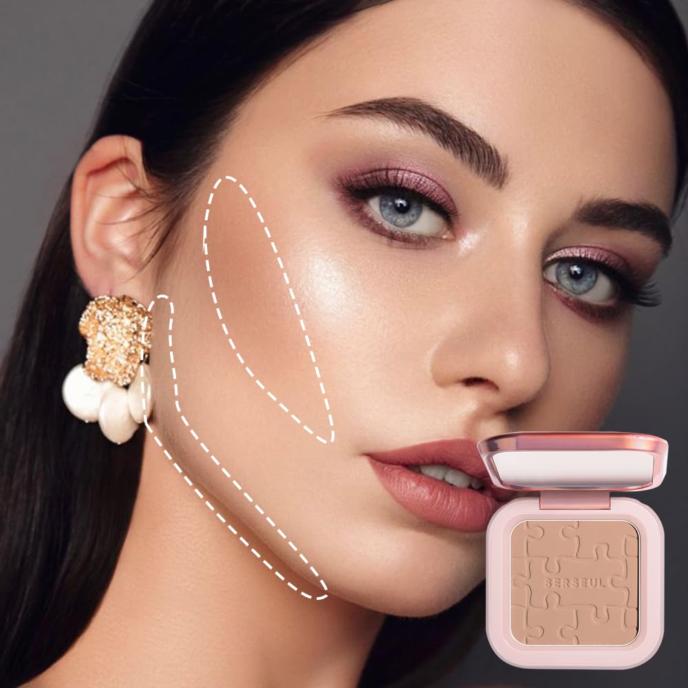 Face Contour Palette Face Sculpting Contouring Palette Powder Bronzer Makeup Palette with brush - Highly Pigmented Contour Powder For Contouring