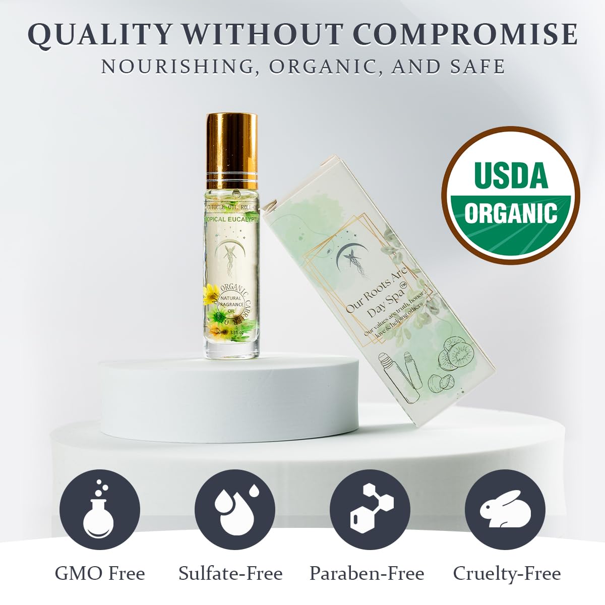 Tropical Eucalyptus Organic Nail Cuticle Oil Pen with Jojoba, Coconut MCT, and Rosehip for Nail Hydration, Growth & Strength, Travel Size Keychain(0.34 Fl Oz)