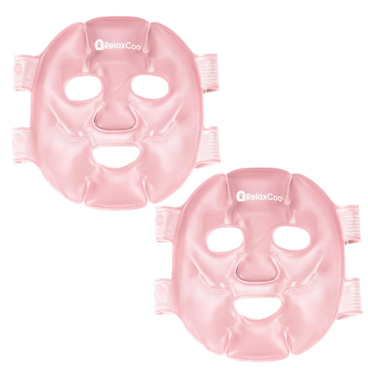 Cold Face Eye Mask Ice Pack Reduce Face Puff,Dark Circles,Gel Hot Cold Compress,Face SPA for Woman Sleeping, Pressure, Headaches, Skin Care, 2 Pack, Pink