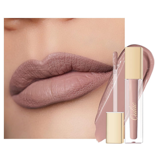 Oulac Matte Liquid Pink Lipstick for Women, Pink Nude Long Lasting Lipstick, Waterproof Lip Stain, No Transfer, Creamy High Pigmented Formula with Vitamin E, Vegan & Cruelty-Free M19