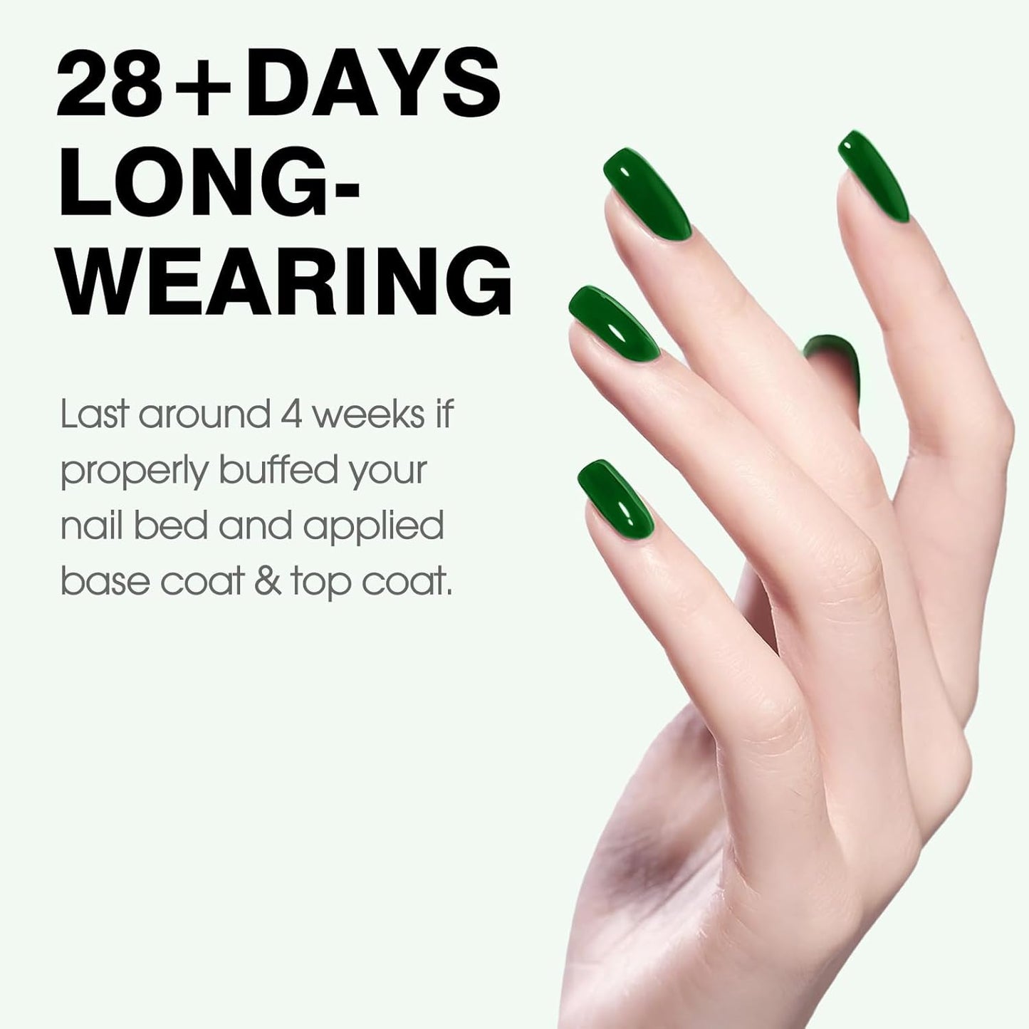 CANNI Green Gel Nail Polish, 1Pcs Emerald Dark Green Color Gel Polish Nail High Gloss Soak Off UV French Manicure Salon DIY