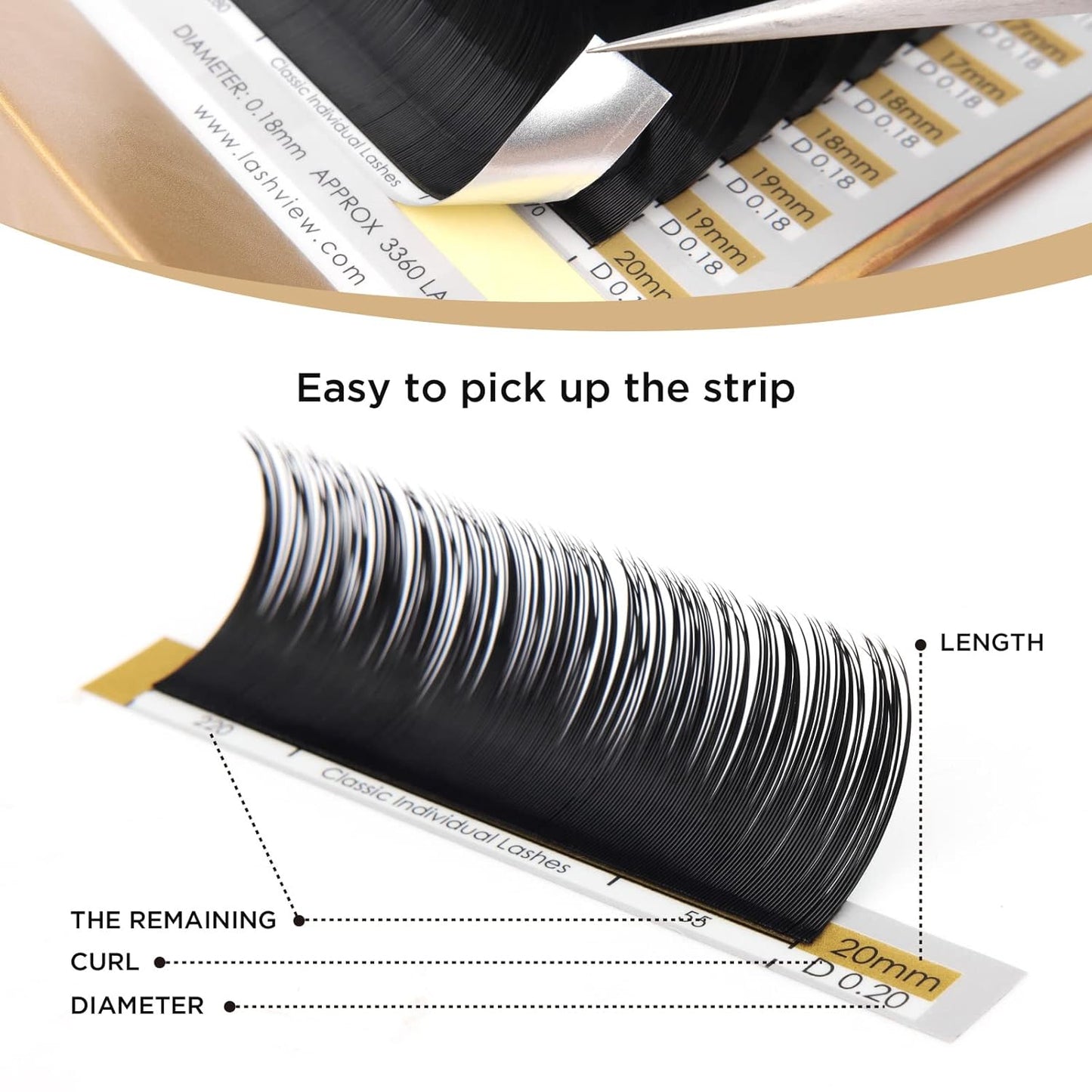 LASHVIEW Eyelash Extensions,Individual Lashes, Lashes,0.15 D Curl Thickness 11mm,Premium Single&Classic Lases,Natural Semi Permanent Eyelashes,Soft Application-friendly