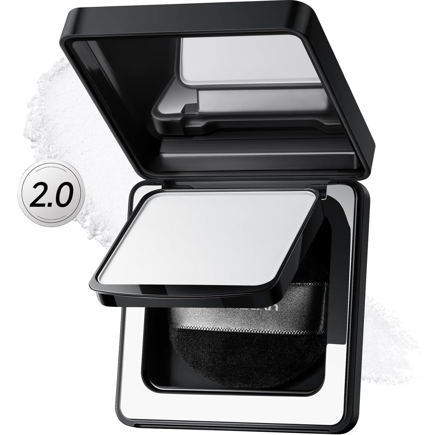 2.0 Black Magnet Soft Focus Powder, Waterproof Translucent Pressed Setting Powder, 24H Longlasting Talc-Free Face Powder, Oil Control Compact Makeup,01 Translucent For Dry&Com Skin, 0.28Oz