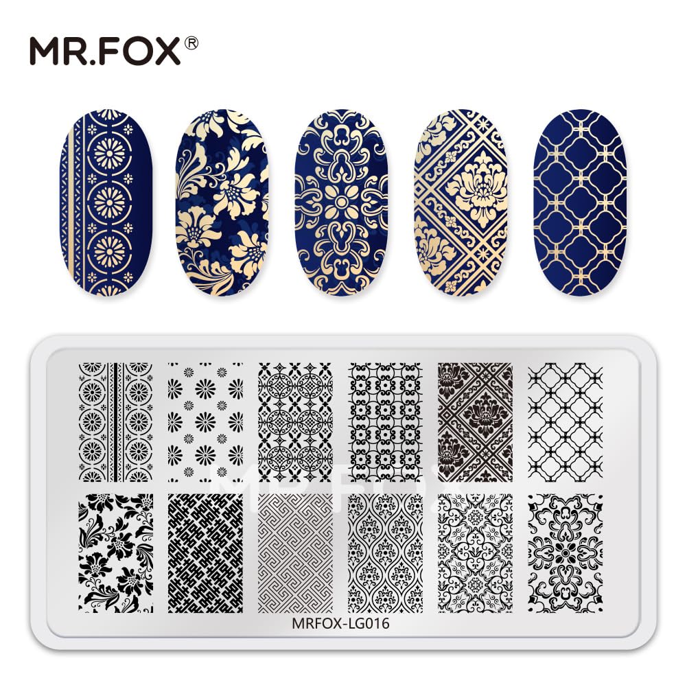 6 Pcs Nail Plates Stamping Set Dragon Patterned Chinese Traditional Decoration Style Nail Art DIY Stamping Template