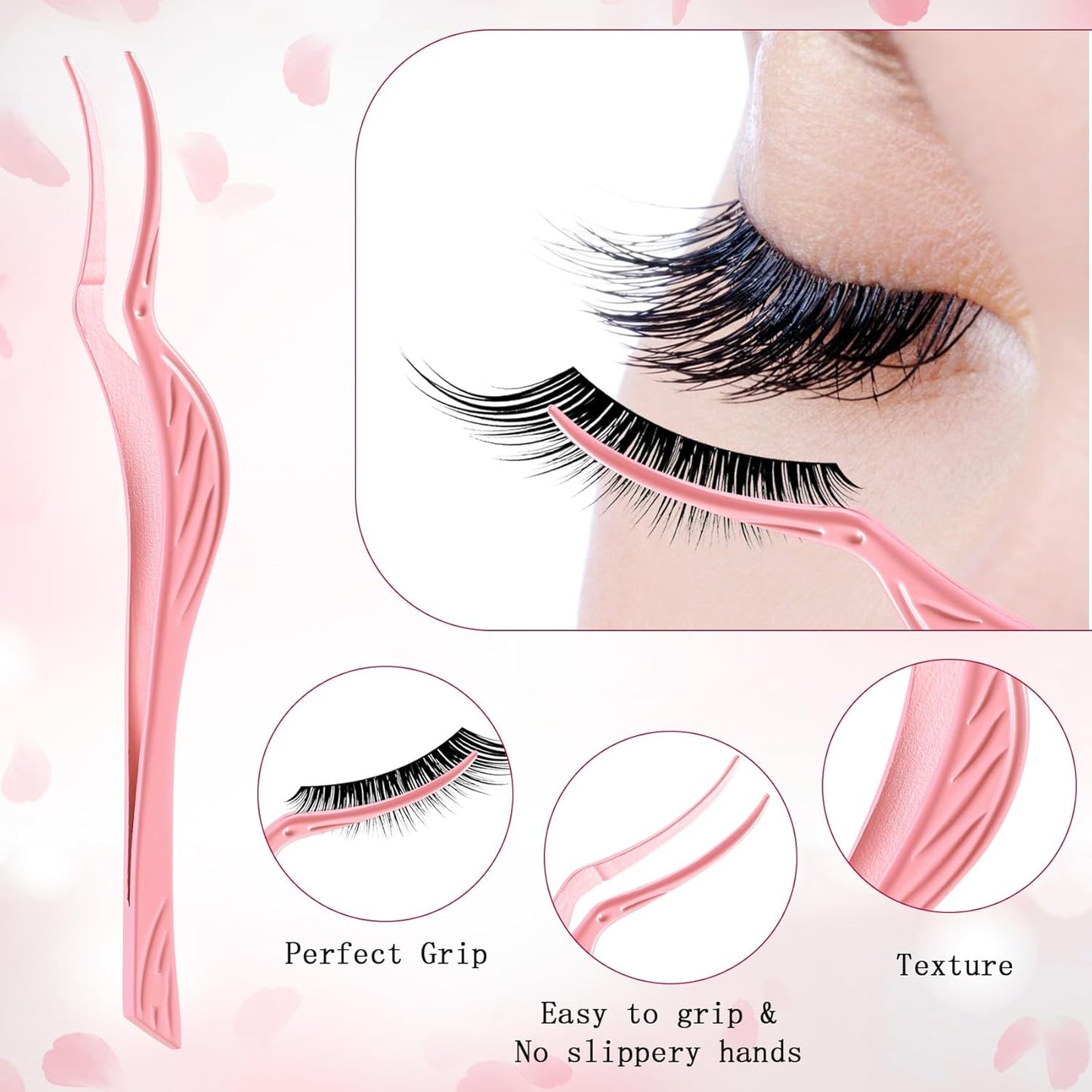 Eyelash Applicator Tool 3-pcs Lash Applicator Tool Set with Eyelash Extension Tweezers, Brush – Professional Eye Lash Applicator Tools for DIY Eyelash Extensions, Cluster Lashes