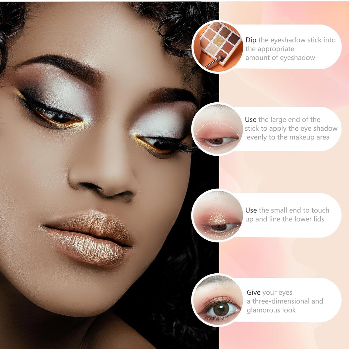 50 PCS Professional Disposable Dual Side Sponge Eyeshadow Brush, Double Head Eye shadow Brushes Makeup Applicator Cosmetic Tools(Length: 9.5 cm, Flat Handle, Black)