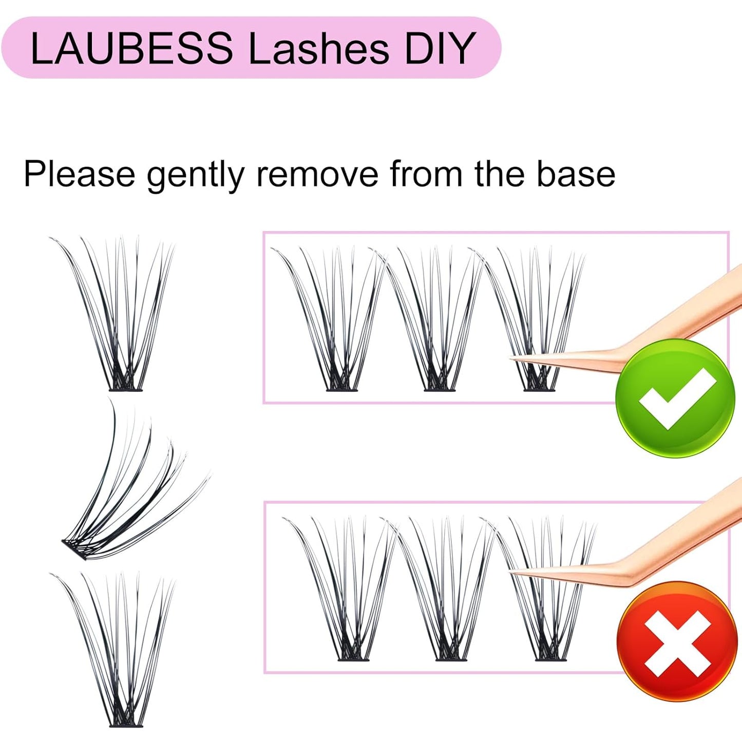 Eyelash Clusters LAUBESS Lash Clusters Individual Lashes Cluster Eyelash Extensions DIY at Home Waterproof Cluster Lashes (20D-0.10C-9-16)