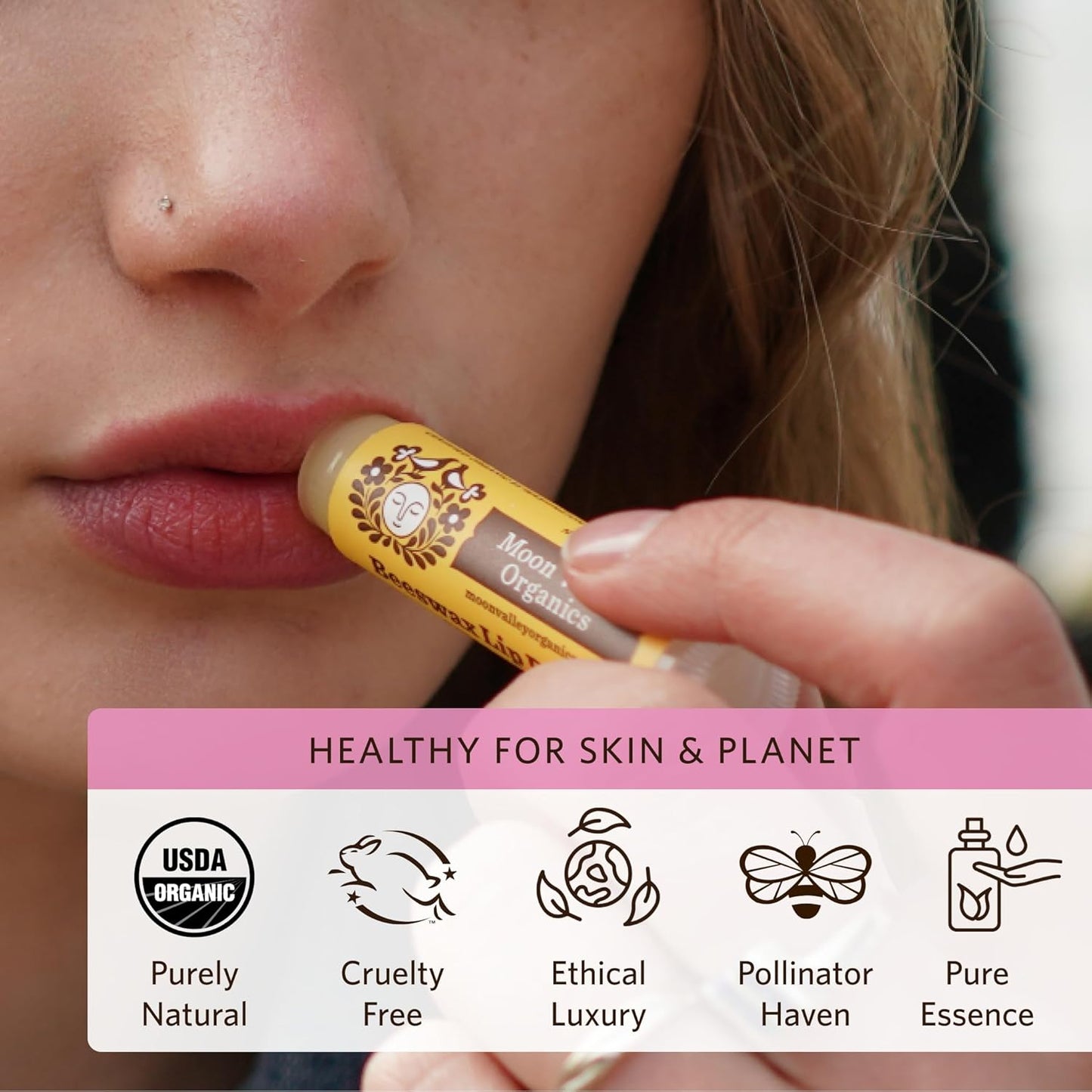 MOON VALLEY ORGANICS Organic Herbal Lip Balm Blackberry, 0.15 OZ