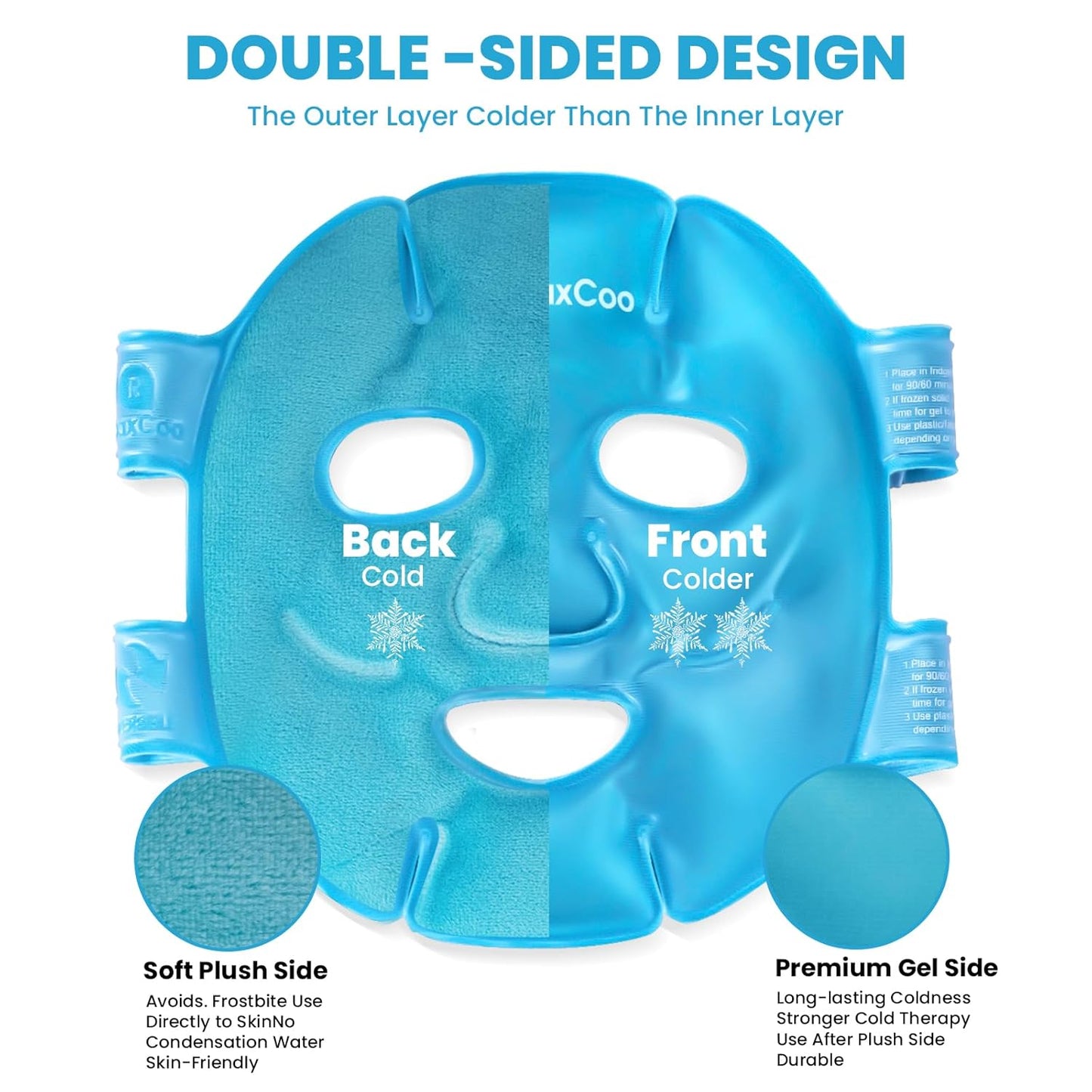 Cold Face Eye Mask Ice Pack Reduce Face Puff,Dark Circles,Gel Hot Cold Compress,Face SPA for Woman Sleeping, Pressure, Headaches, Skin Care， Blue