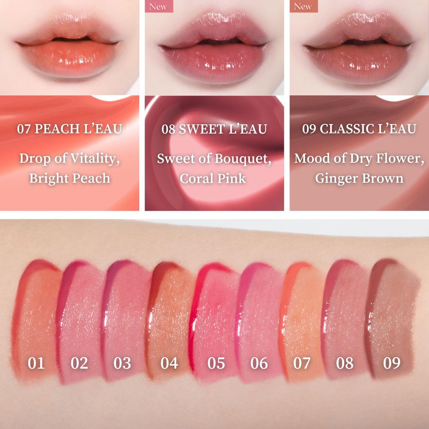 BBIA L’EAU Tint – Glossy & Glow Lip Stain, Watery Lip Tint, Non-Sticky, High Shine Finish, Long-lasting, Moisturizing, Lightweight, Natural, Daily Use, Vegan, Korean Lip Makeup (05 PEONY L'EAU)