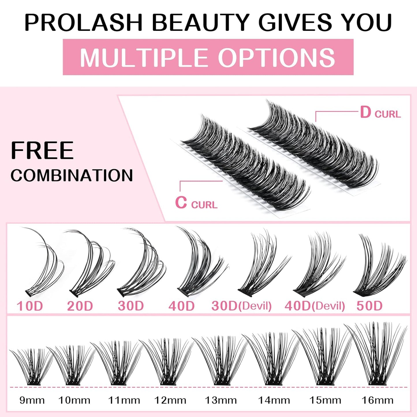 280 Pcs Individual Lashes 30D+40D Mixed Lash Clusters 14 Rows Cluster Lashes that Look Like Eyelash Extensions DIY Lash Extension Self Application At Home (30+40-D-14-20mix)