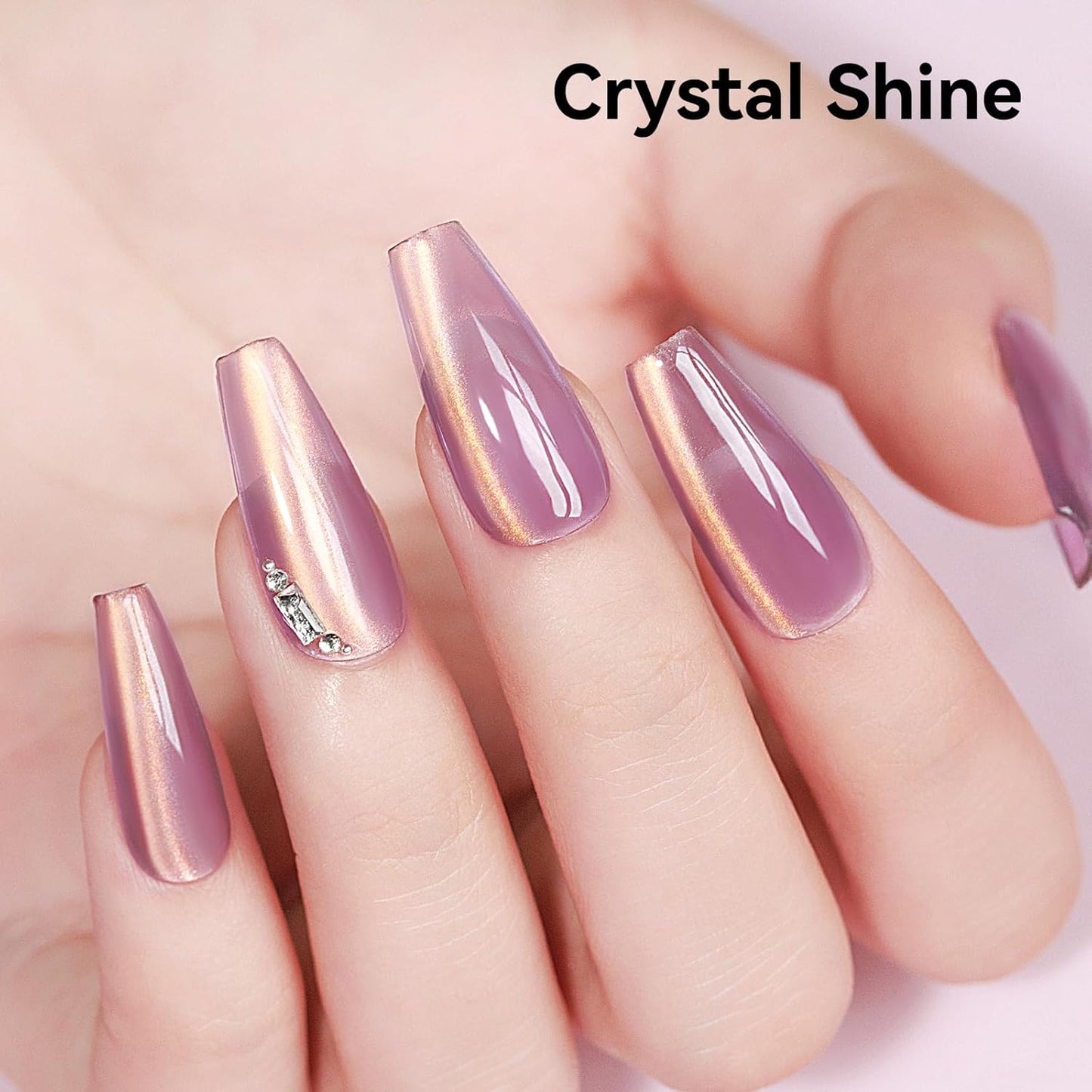 Cat Eye Gel Polish Light Purple Glass Jelly Magnetic Nail Polish Gel Smoothie Glitter Gloss Shine Mauve Color Velvet UV Gel Polish For Nail Art Manicure DIY At Home 12ml