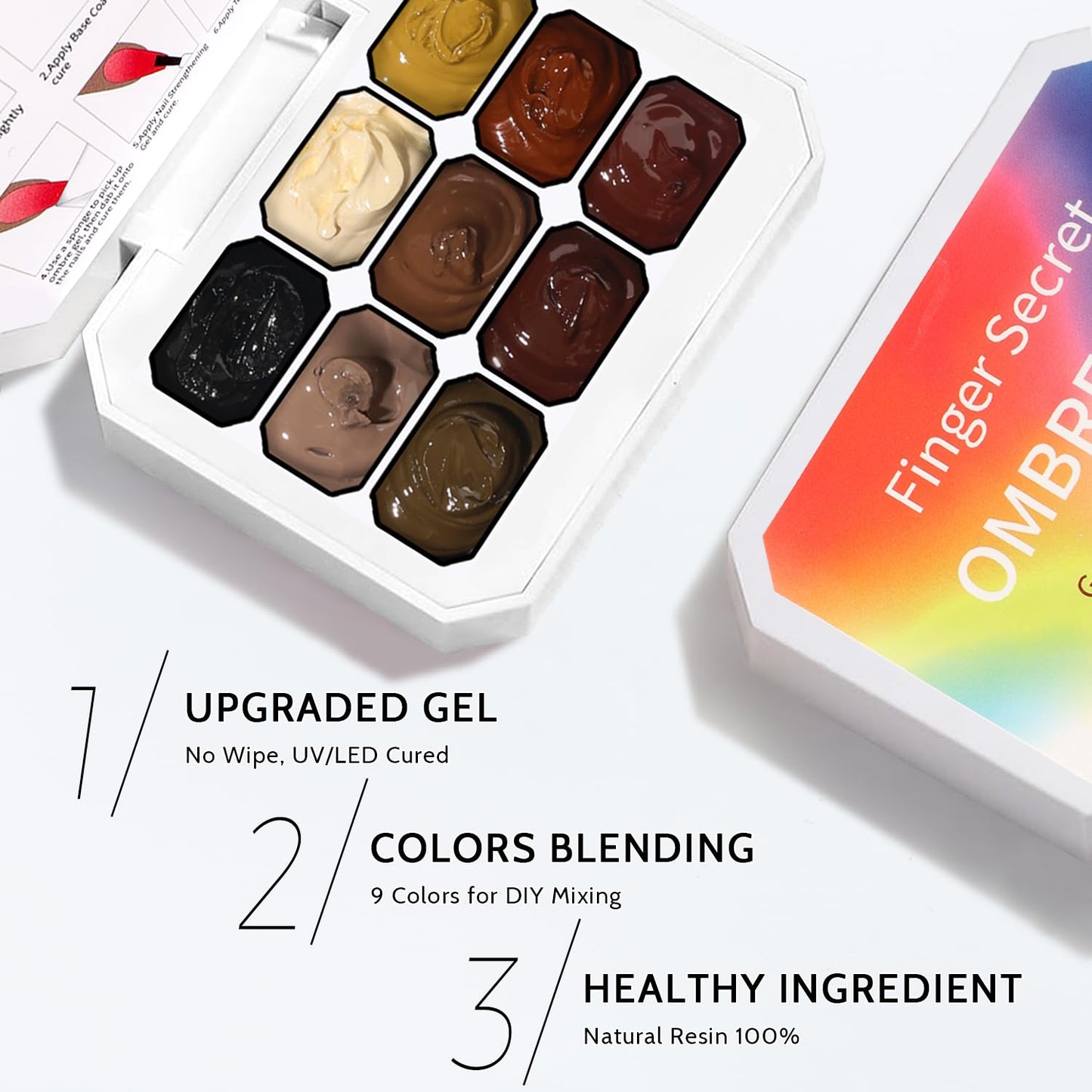 Sponge Pat Paint Nail Gel & Tools Kit, 9 Colors Ombre Nails Gradient Gel Nail Blush Blooming Aura Nails Drawing Stripper Floral Painting Nail Art, No Wipe, UV/LED Curing (9 Colors Set B)