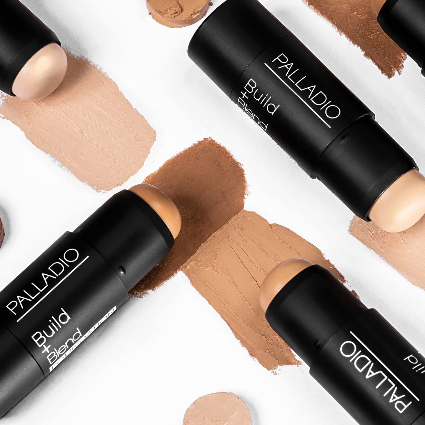 Palladio BUILD & BLEND Foundation Stick, Medium Coverage Buildable Contour Stick for Face, Ultra Blendable Creamy Formula for a Natural Shine Free Finish, Professional Makeup for Perfect Look, 0.25 Ounce (Natural Beige)