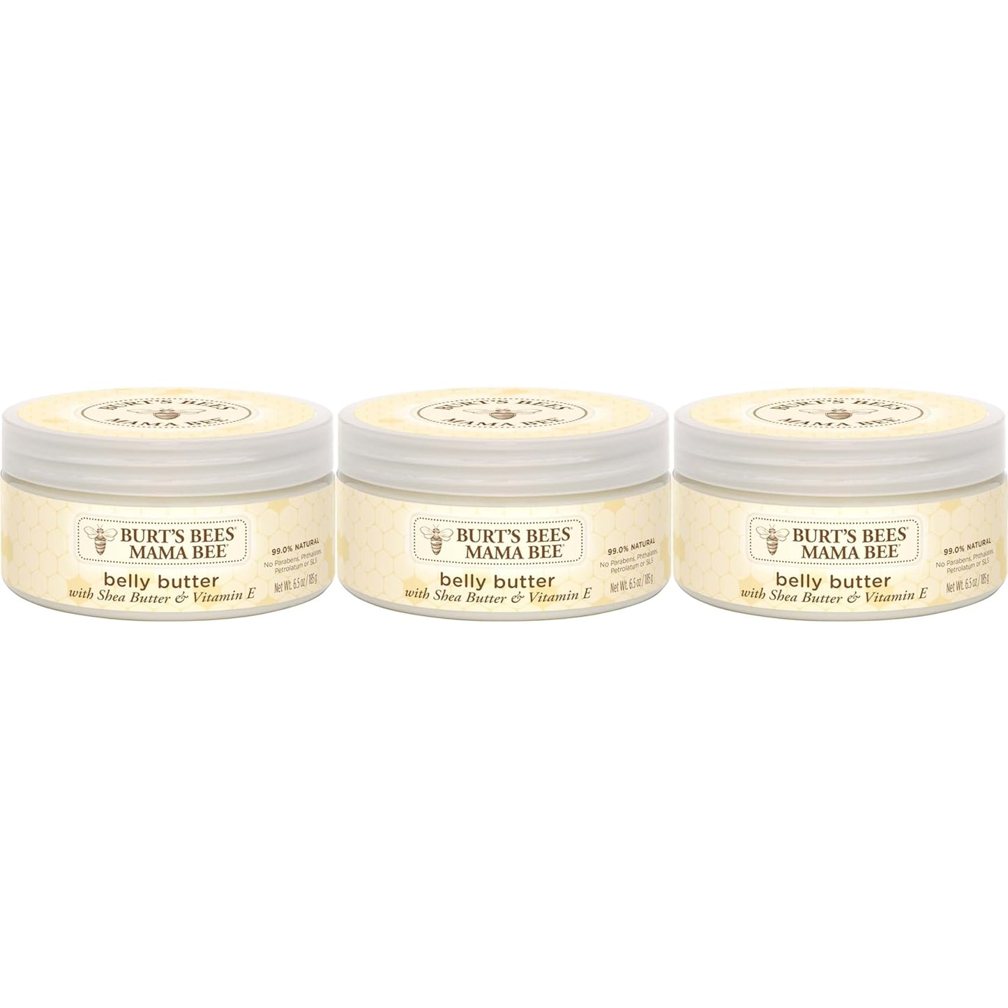 Burt's Bees Mama Bee Belly Butter, Fragrance Free Lotion, 6.5 Ounce Tub