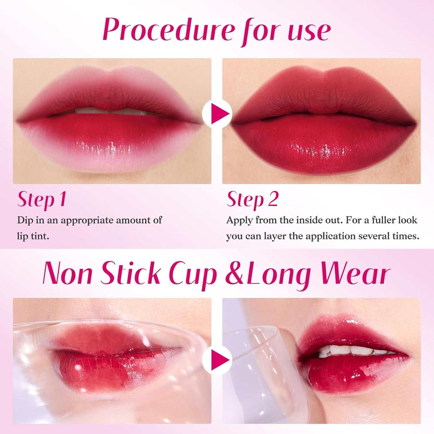 Lip Tint Stain Set, Lip Stain Long Lasting Waterproof, Lightweight, Non-sticky, Transfer-Proof, Matte Finish (fruit land)