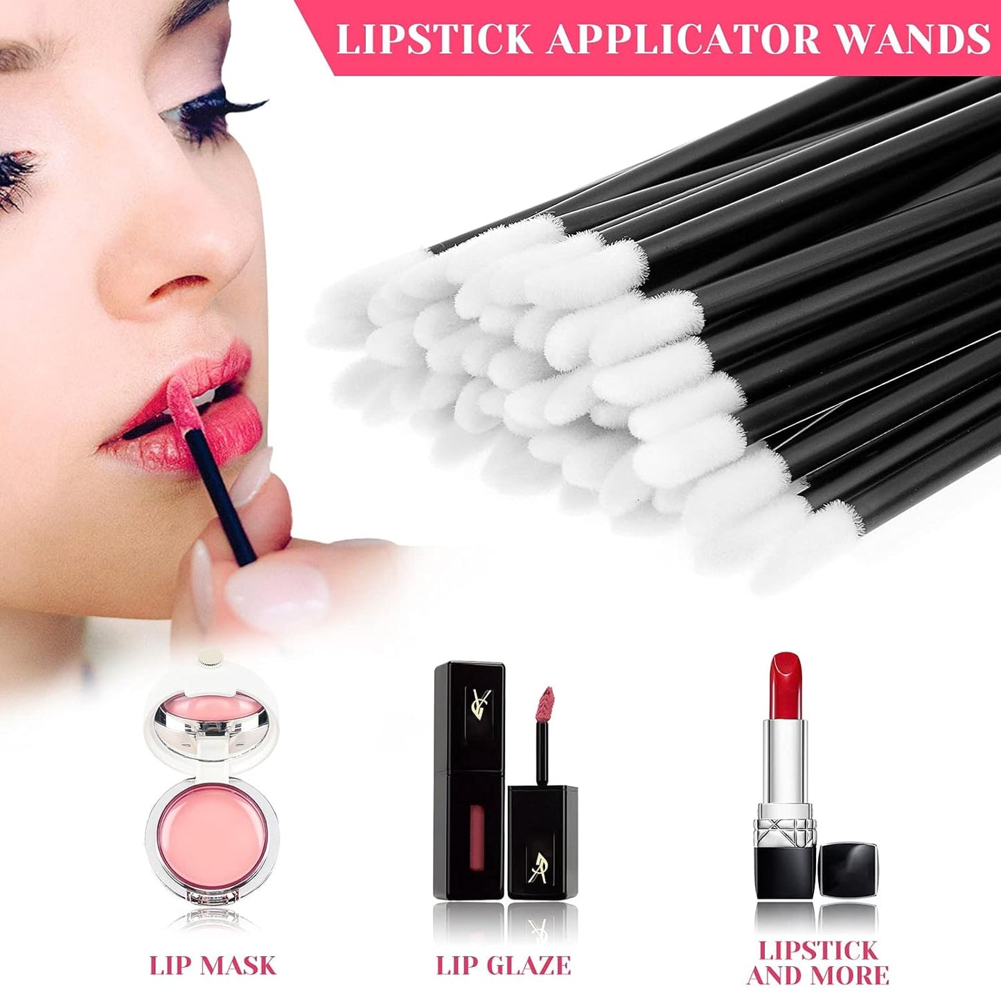 Shynek Makeup Mixing Tray with Disposable Accessories Kit - Mascara Wands, Lip Applicators, Hair Clips & Organizer Box