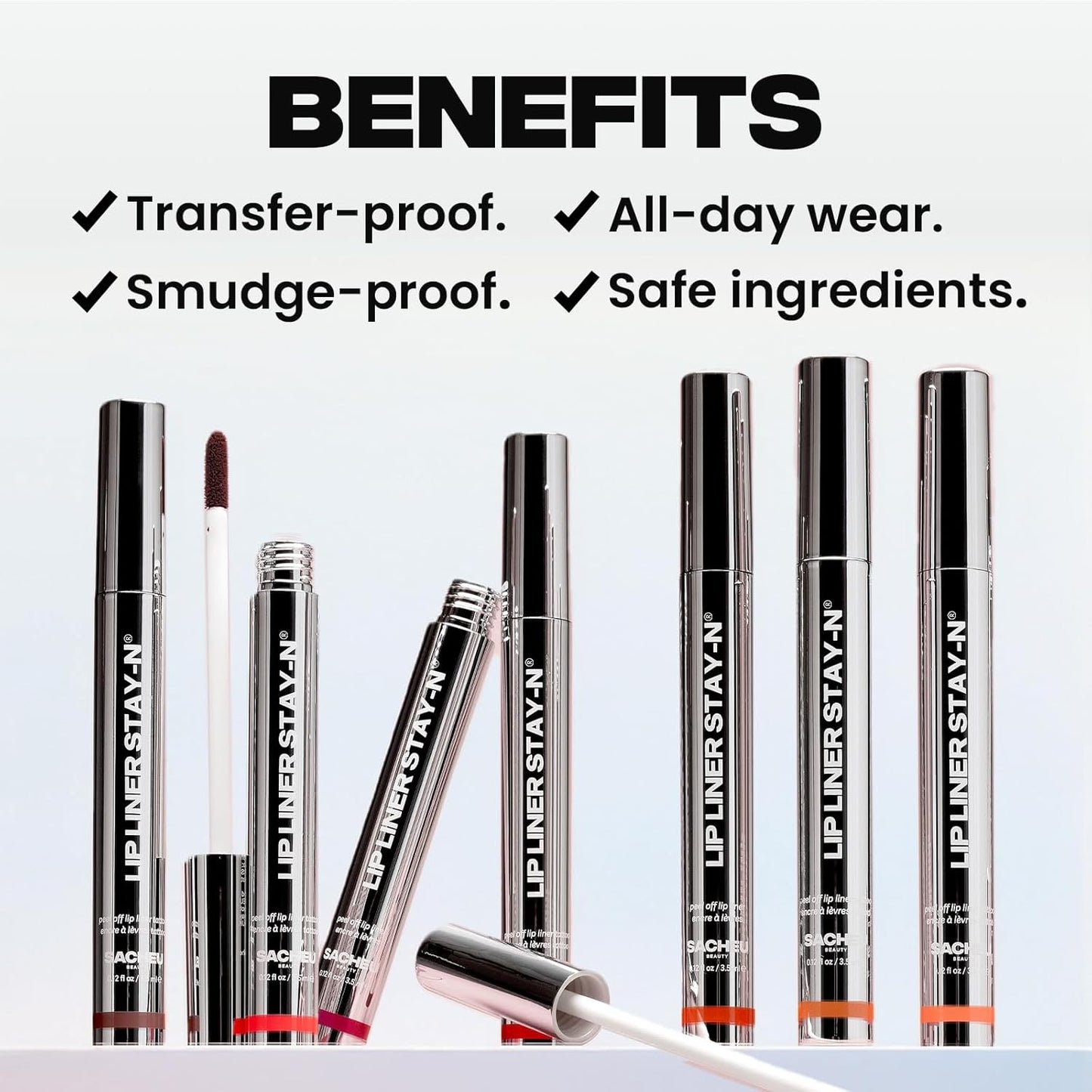 Sacheu Lip Liner STAY-N Peel Off Lip Stain — Long Lasting Matte Lip Tattoo Transfer Proof Lipstain Infused with Hyaluronic Acid & Vitamin E for All Skin Types — Vegan & Cruelty-Free, nOOHde