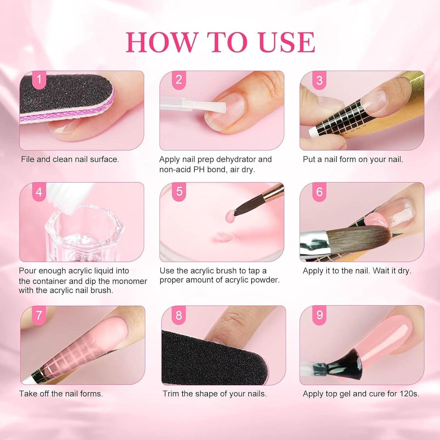 Clear Acrylic Nail Powder Professional 120g Acrylic Nail Powder Polymer for 3D French Nail Manicure Extension Nail Carving Large Capacity