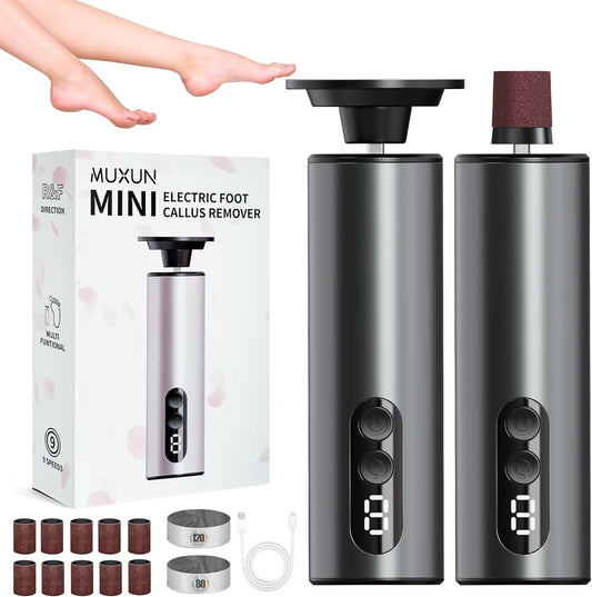 Electric Foot Callus Remover,2 in1 Rechargeable Callus Remover for Feet,9-Speed Wireless Electric Foot File Nail Grinder,Foot Scrubber Pedicure Tools for Dead Skin Dry Cracked Feet(Black MINI)