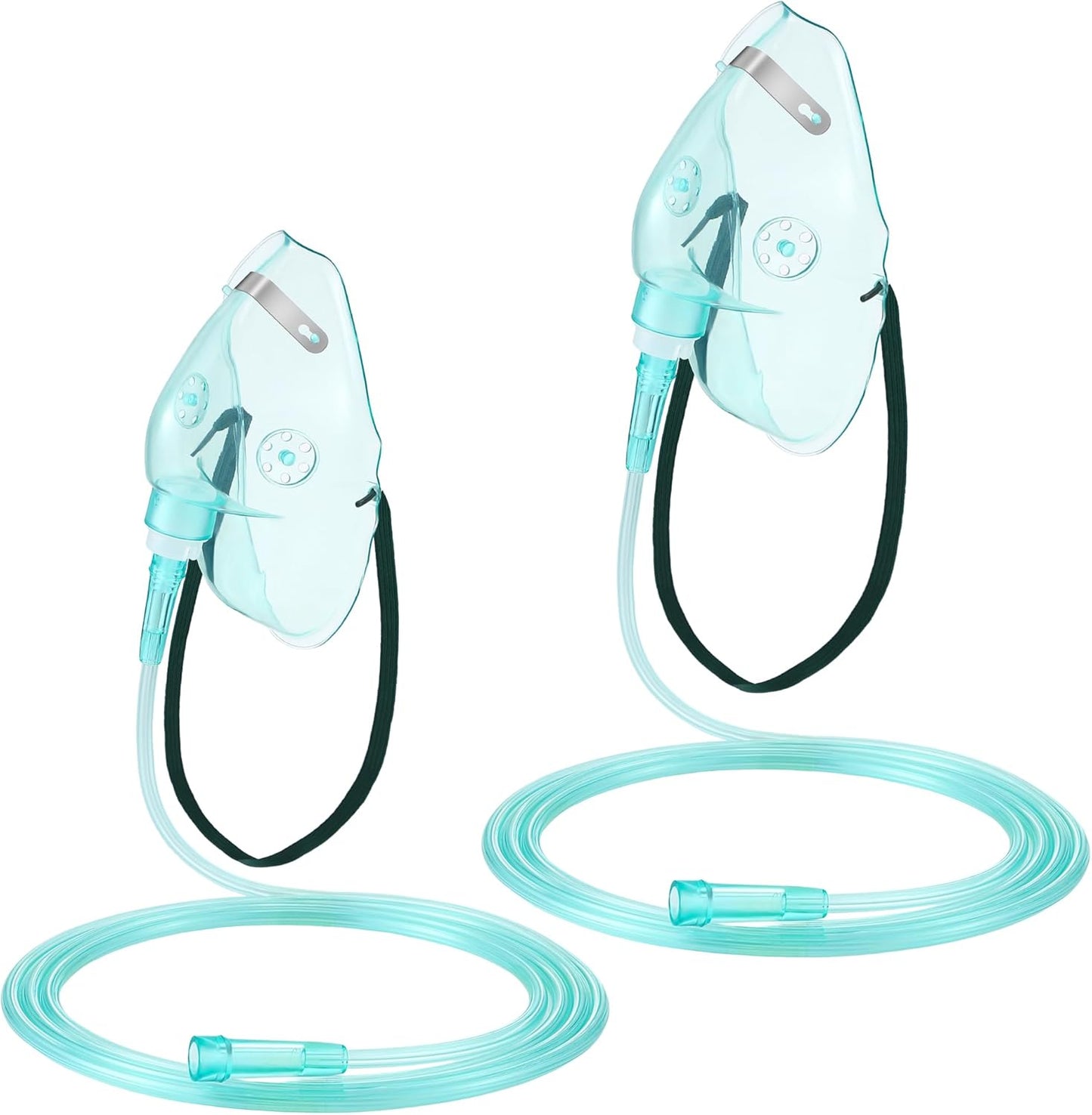 Geiserailie 2PCS L/XL Oxygen Mask with 6.6 Ft Tubing and Adjustable Elastic Strap, Adult Oxygen Mask with Tubing, Breathing Masks for Face Adult