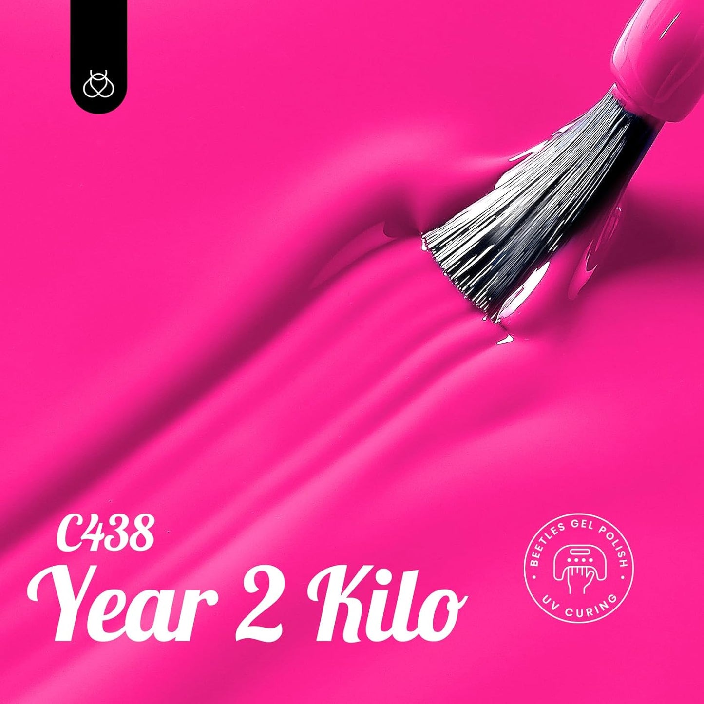 Beetles Pink Gel Nail Polish - Year 2 Kilo 15ML Gel Polish, 1 Pcs Hot Pink Colors, Soak off UV LED Lamp Nail Art Manicure Salon DIY Nail Design for Girls