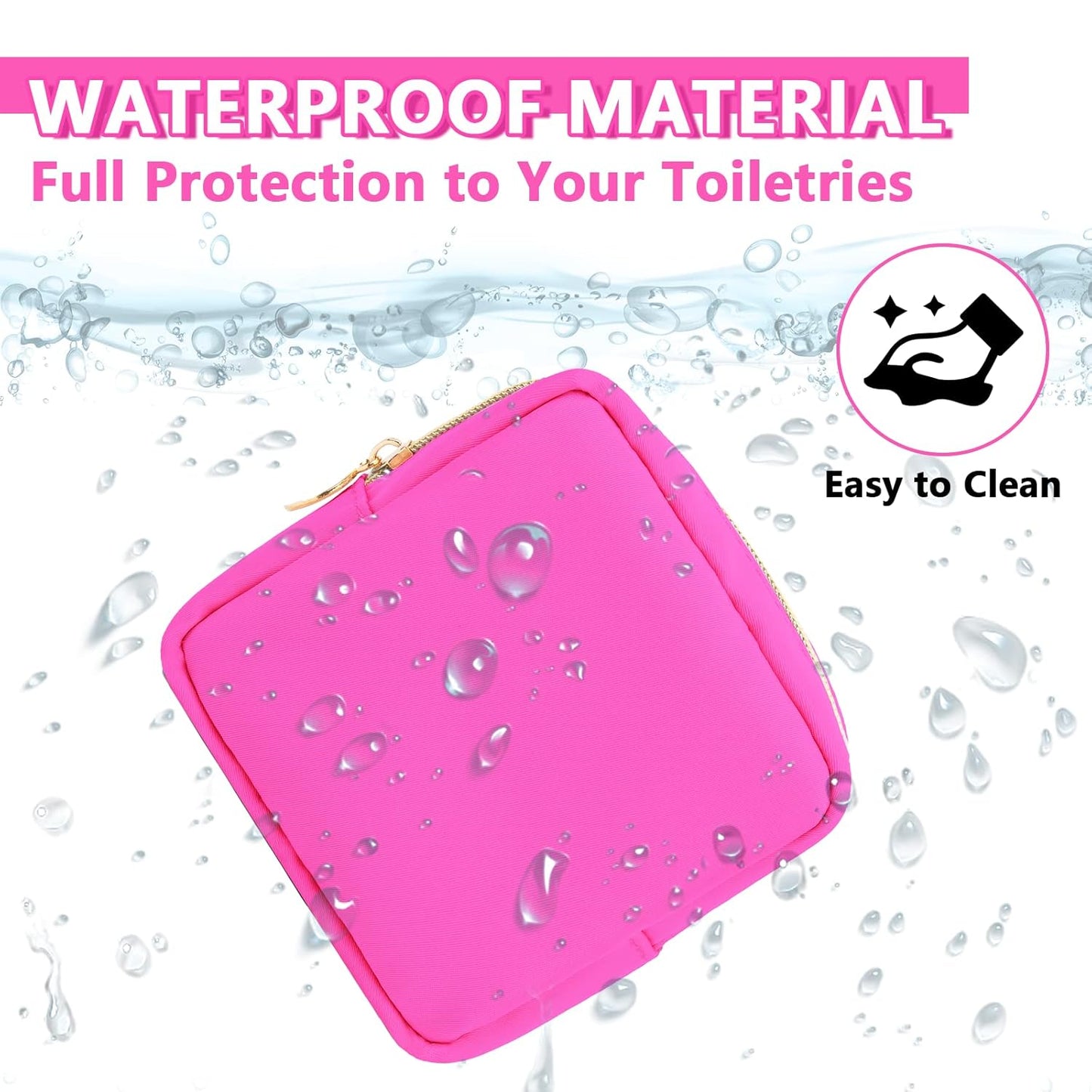 Mini Makeup Pouch for Purse, Small Cosmetic Bag Pouch Nylon Travel Toiletry Organizers for Women Girls, Cute Zipper Pouch Coin Purse Preppy Storage Bag for School Work(Mini-Bubblegum)