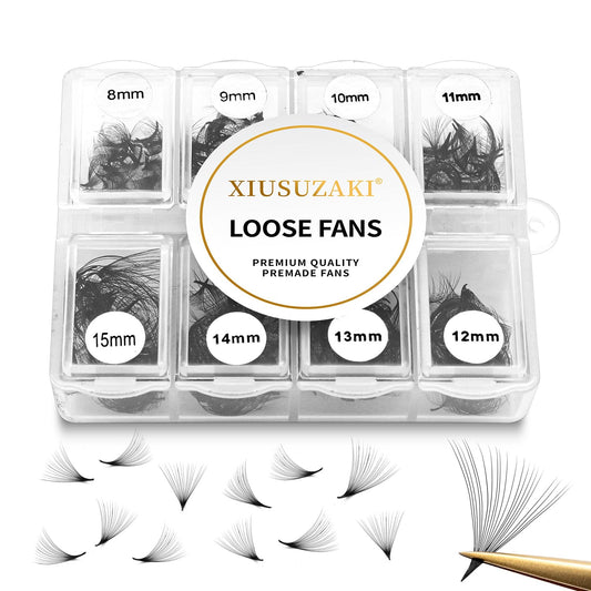 Premade Fans Eyelash Extensions 600 Fans 20D Premade Lash Fans Volume Lash Extensions 0.05 Thickness Eyelash Extension D Curl Mix 13-20mm Fluffy Soft Handmade Loose Fan(600Fans-20D-0.05-D,13-20mm)