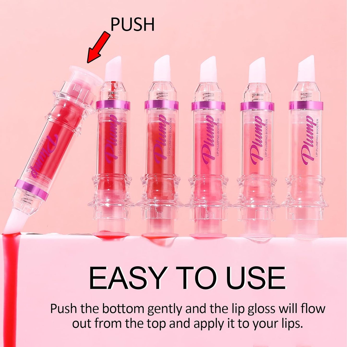Erinde Lip Plumper Gloss, Natural Spicy Lip Plumping Booster Oil, Ultra-Hydrating & Nourishing Plump Lip Plumper, Glossy Finish Fuller Lip Plumping Gloss for Women Girls, 02#