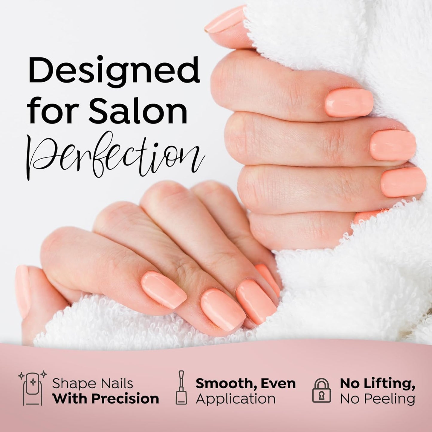 Tones Pro Acrylic Nail Powder, New Pink (Fresh Peach-Toned Pink), (1.5 Fl Oz) - Long-Lasting & Non-Yellowing Polymer for Salon Quality Nail Extensions & 3D Art