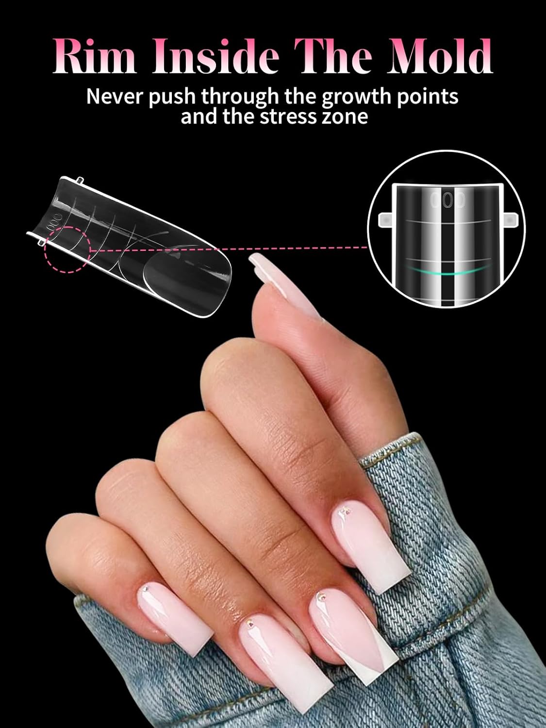 EBANKU Dual Nail Forms for Poly Extension Gel, 150 PCS Nail Molds Reusable 15 Sizes Nail Extension Forms for Builder Gel Manicure Design Salon DIY