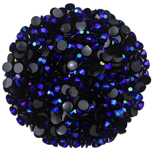 4500 Pcs SS6 2mm AB Flatback Rhinestones for Nails Art Crafts Glitter Round Shine Gems Crystals DIY Clothes Shoes （Black-Bottom Sapphire AB）