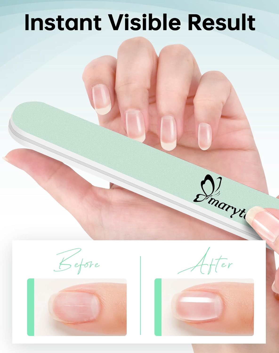 Maryton Nail Buffer and Shine Kit - 10pcs Nail Shine Buffer Blocks for Natural Nails Polisher Fingernail Buffer Buffing File 400 6000 Grit