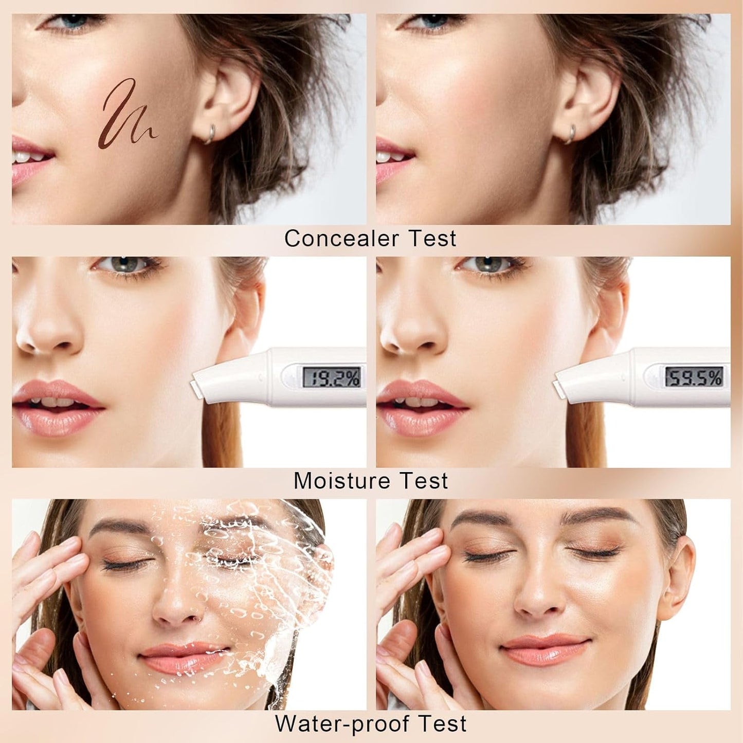 Mushroom Head Air Cushion CC Cream - BB Cream Face Makeup for Mature Skin, Moisturizing Cover Balm Foundation & Long-Lasting Color Correcting Concealer, Even Skin Tone for All Skin Types (Deep Brown)