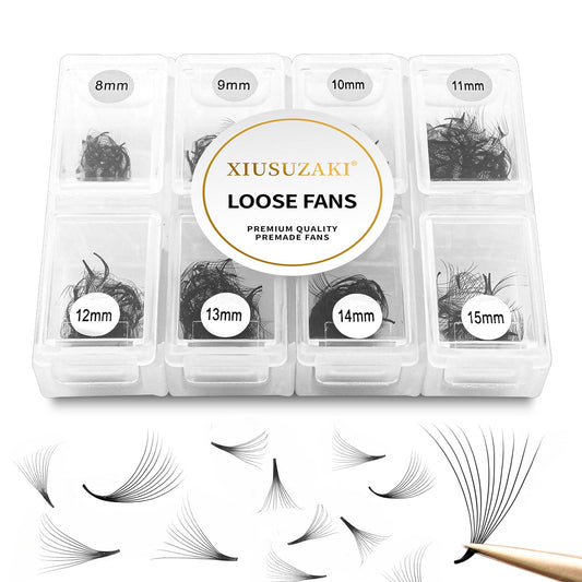 Premade Fans Eyelash Extensions 600 Fans 12D Volume Lash Extensions 0.03 Thickness Eyelash Extension D Curl Premade Lash Fans Mix 8-15mm Fluffy Soft Handmade Loose Fan(600Fans-12D-0.03-D,8-15mm)