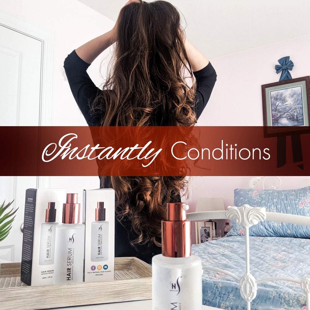 Herstyler Argan Oil Serum for Natural Shine - Anti-Frizz Straightening Serum for Damaged Tresses (Pack of 2)